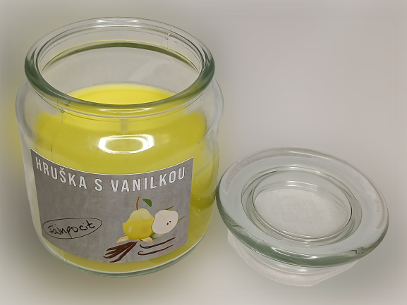 Fajnpocit svíčka vosková ve skle s vůní hrušky a vanilky