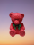 medvídek pro štěstí červeno růžový