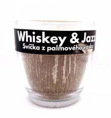 Fajnpocit palmová svíčka ve skle s vůní Whiskey&Jazz