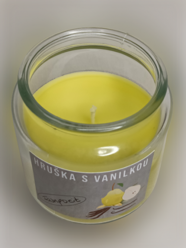 Fajnpocit svíčka vosková ve skle s vůní hrušky a vanilky