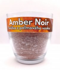 Fajnpocit palmová svíčka ve skle s vůní Amber Noir