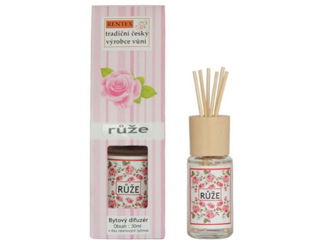 Rentex aroma difuzér 30ml + 6ks tyčinek s vůní růží