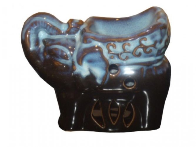 Aromalampa dekor slon modro hnědočerná