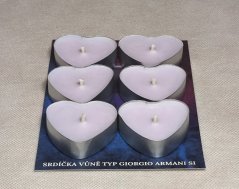 Set vonných sojových svíček ve tvaru srdce - vůně typu Giorgio Armani Si